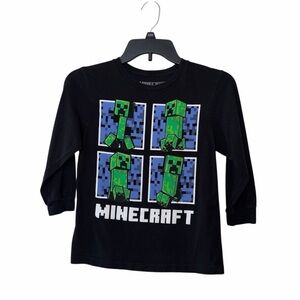 Minecraft Black Creeper Long Sleeve Tee XS